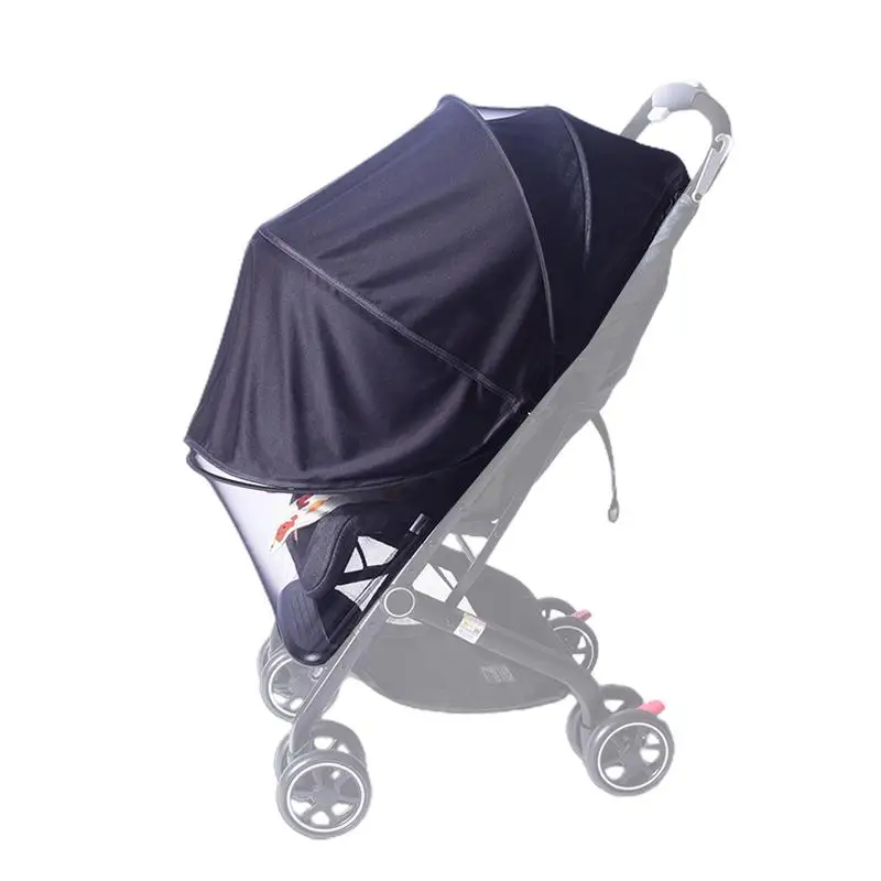 

Stroller Fly Netting Breathable Double Zip Stroller Netting Canopy Sun Shade Protective Uv Protection Cover Adjustable Kids Mesh