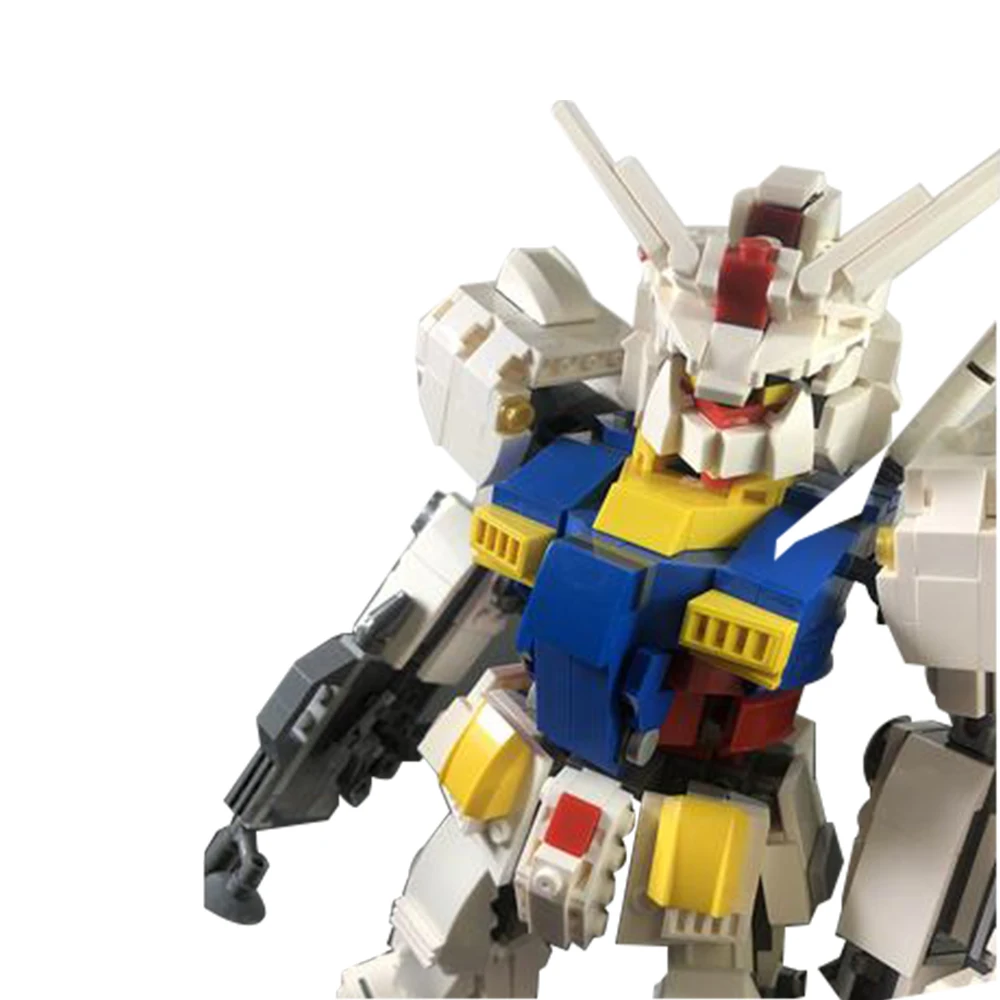 Conjunto de blocos de construção MOC Mecha Anime Warriors Robo, personagens RX-78-2, figura clássica de anime, brinquedo educativo para crianças