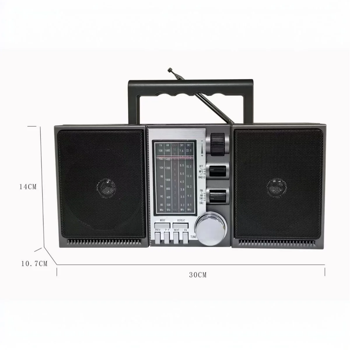 المحمولة الرجعية مزدوجة القرن راديو Boombox سماعة لاسلكية تعمل بالبلوتوث FM/AM/SW راديو ستيريو متعدد الموجات دعم USB TF بطاقة لكبار السن