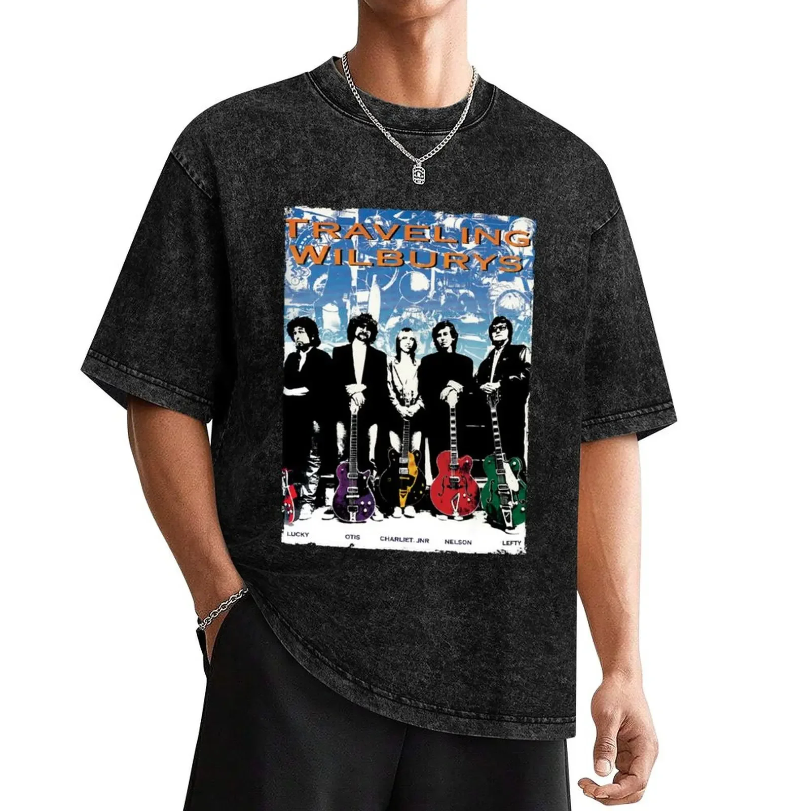 

The Traveling Wilburys Band T-Shirt blue archive essential t shirt t shirts men