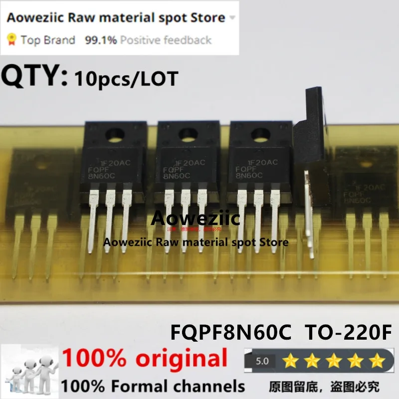 Aoweziic 2018+ 100% New Imported Original  FQPF8N60C 8N60 TO-220 N Channel MOS FET 600V 7.5A