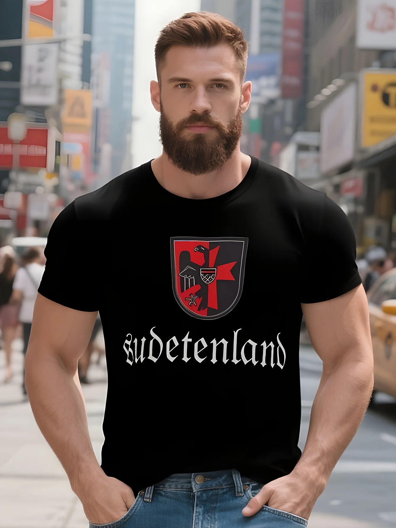 

Europa Historical Region Sudetenland Crest Printed T-Shirt. Summer Cotton Short Sleeve O-Neck Mens T Shirt New S-3XL