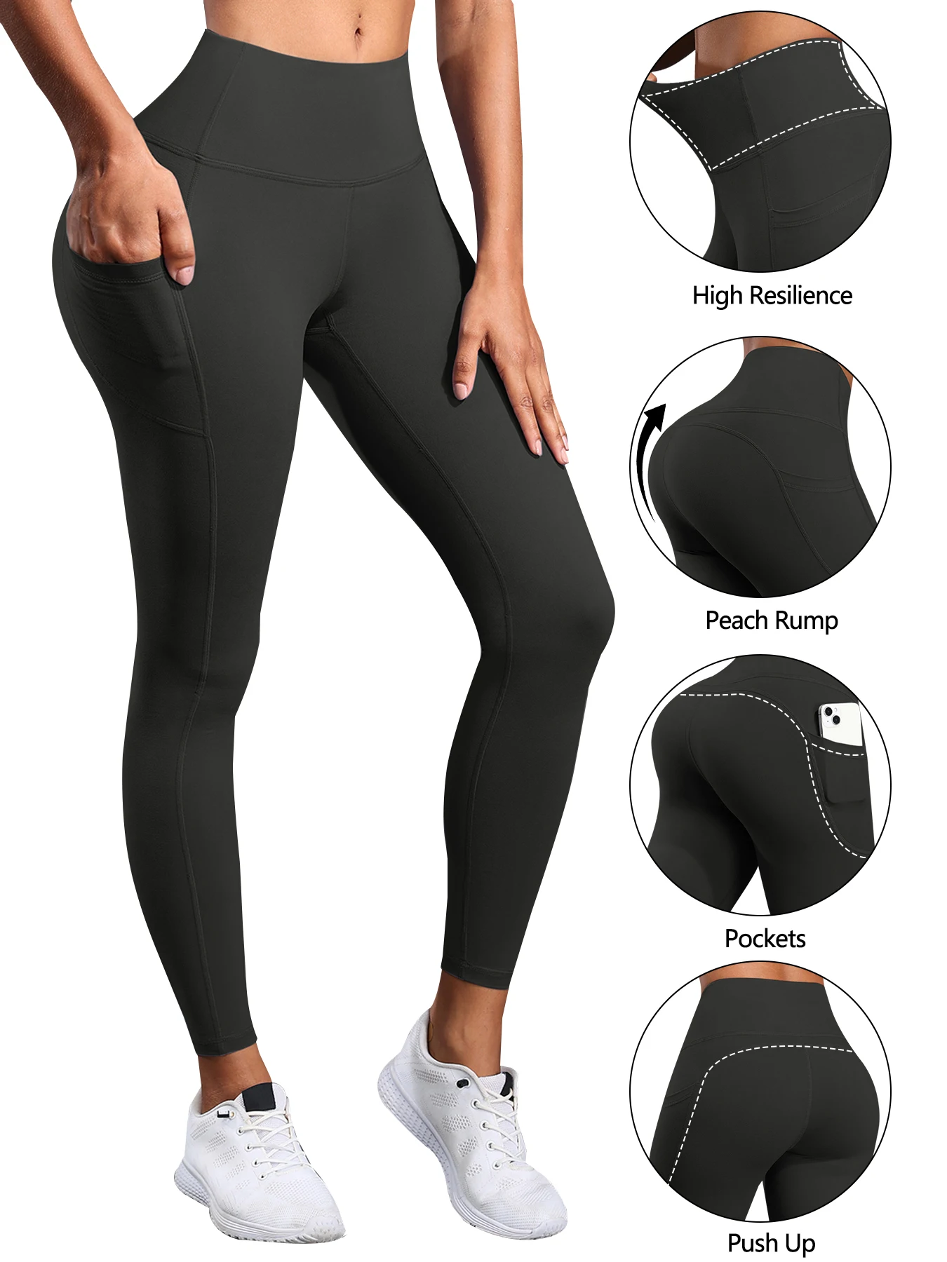 CHRLEISURE Pockets Gym Leggings Women Fitness Autumn Fashion Sport Leggings Women Skinny Stretch Outdoors Casual Pants