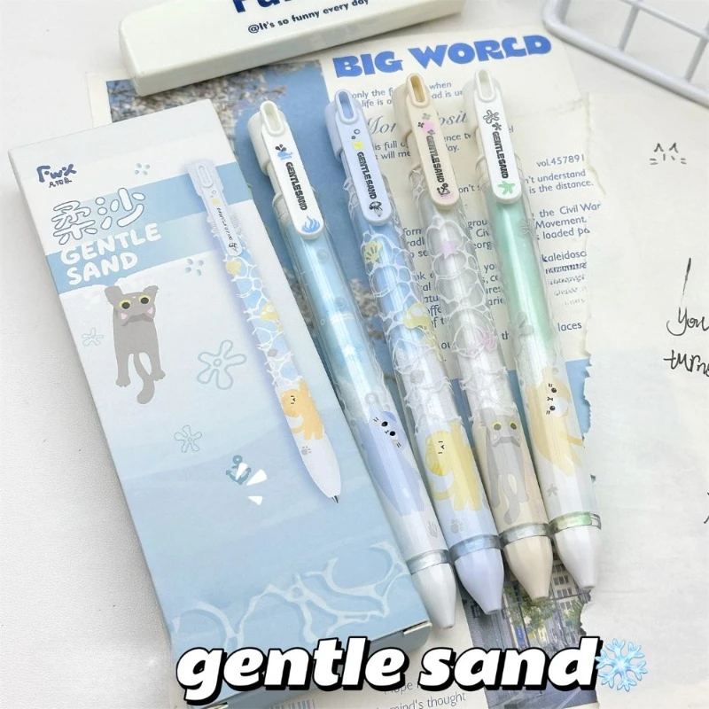 

4/8Pcs Matte Cute Cat Gel Pens 0.5mm Black Ink Retractable Extra Fine Point Smooth Writing Pens for Student Office Stationery