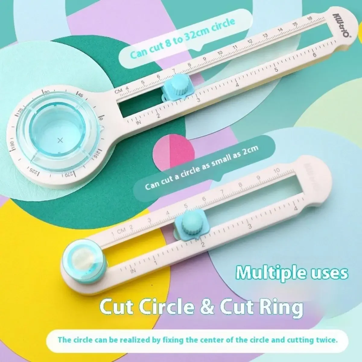 4 in 1 Rotatable Circle Paper Cutter Ruler,For Scrapbooking,Craft Paper,Coupon,Cardboard,Greeting Card Art Stationary Supplies