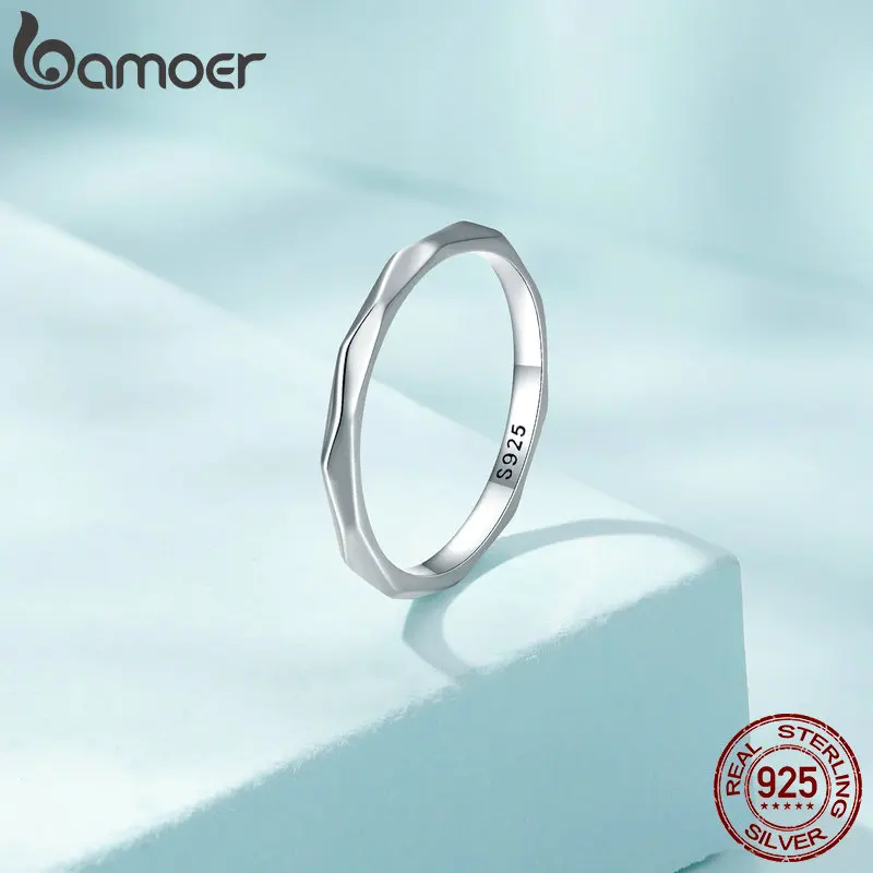 Women's 925 Silver Minimalist Ring, Simple S925 Sterling Band