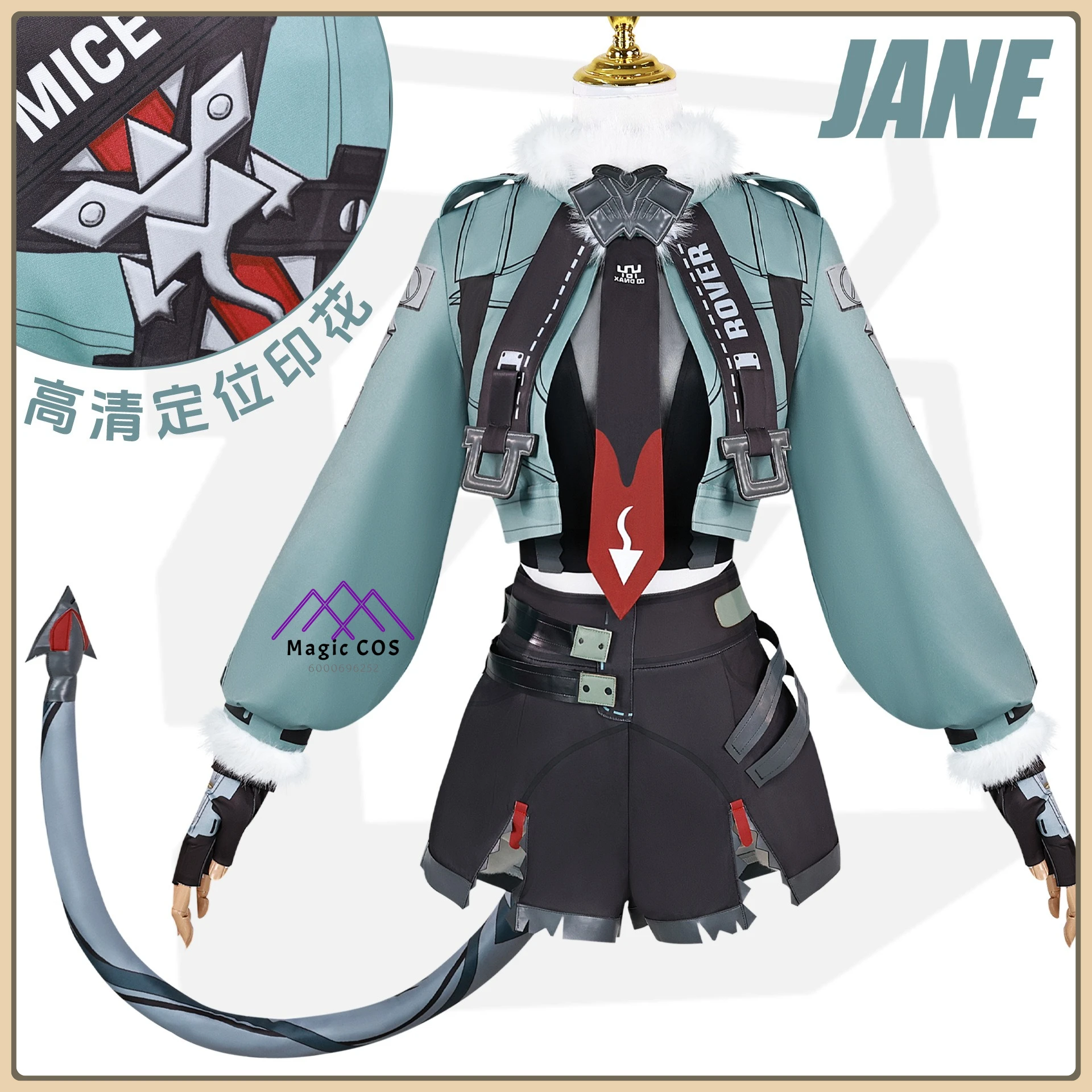 

Zenless Zone Zero Jiandu (Female) Cosplay Costume Black Fashion Uniform Set + Short Wig + Shoes Anime Outfit for Comic Con Party