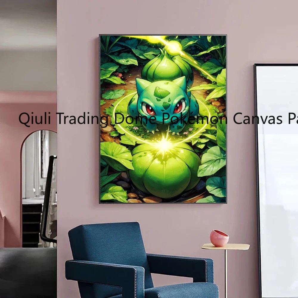 HD Pokemon Leinwand Malerei Anime Figuren Bulbasaur Poster und drucken Aquarell Wand kunst Bild moderne Wohnkultur Kinder Geschenke