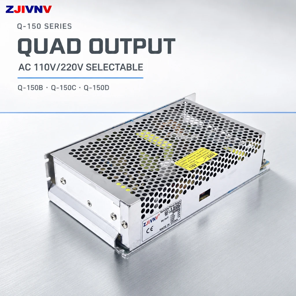 Q-150 Series Quad Output Switching Power Supply 150W AC-DC Converter Q-150B Q-150C Q-150D 5V 12V 15V 24V Four Channel SMPS