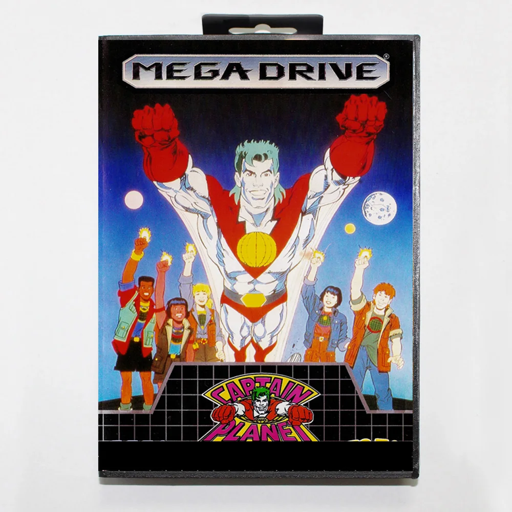 Nova chegada capitão planeta md cartão de jogo 16 bits br capa para sega megadrive genesis cartucho console de videogame