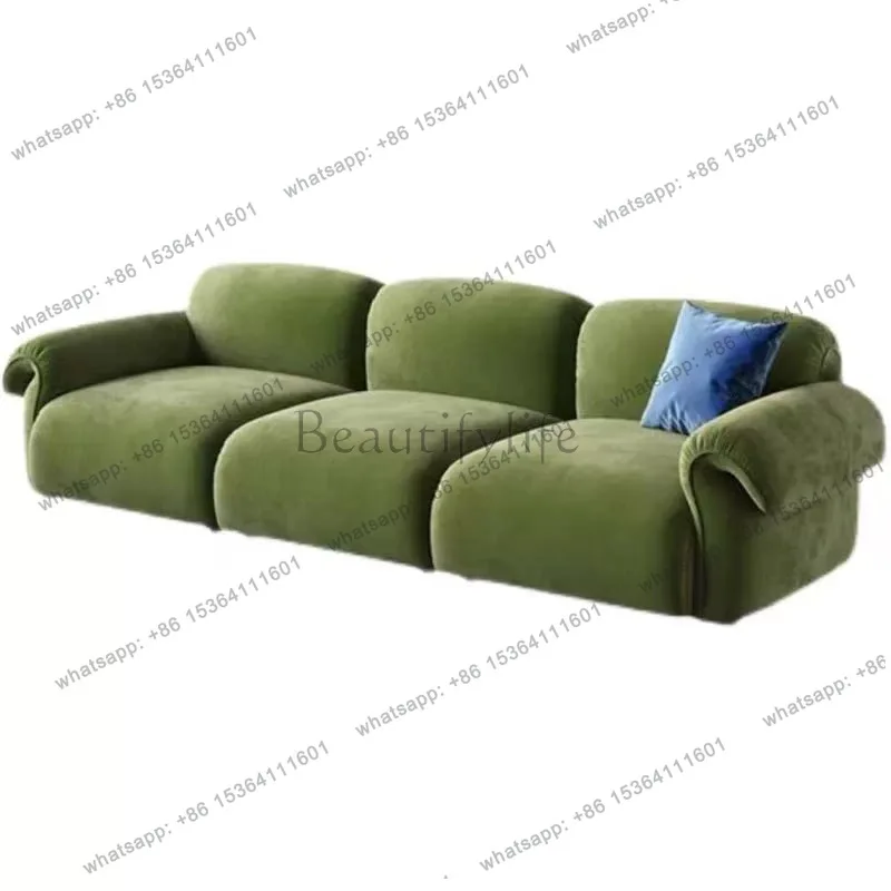 French octopus sofa retro dark green fabric sofa bed customization
