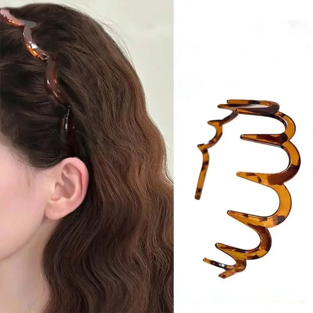 New Shark Long Tooth Hair Hoop Non-slip Resin Headwear Zigzag Band Notched DIY Styling Accessories Wave Comb Headband Women Gift