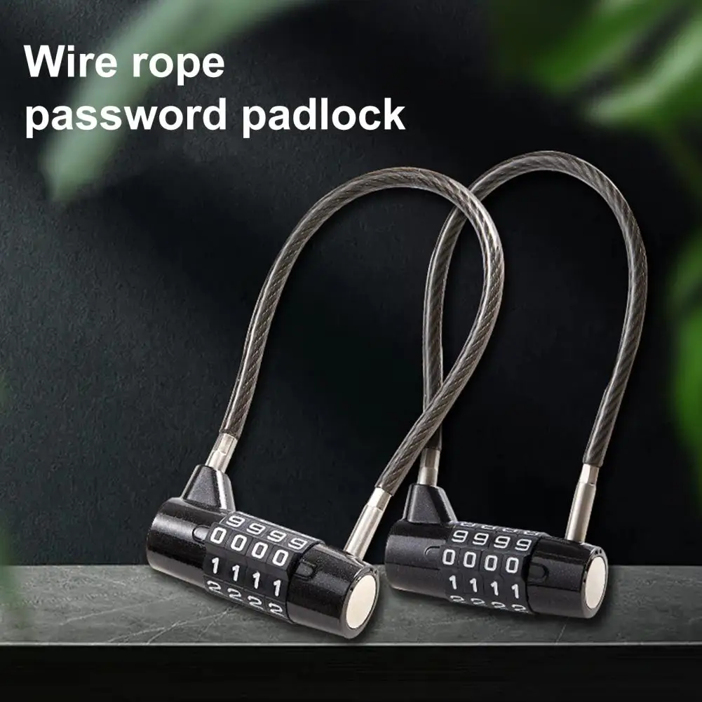 Cerradura de combinación de 4 dígitos, cuerda de alambre, cerradura codificada de seguridad, aleación de Zinc, armario multiusos, candado con contraseña antirrobo para equipaje