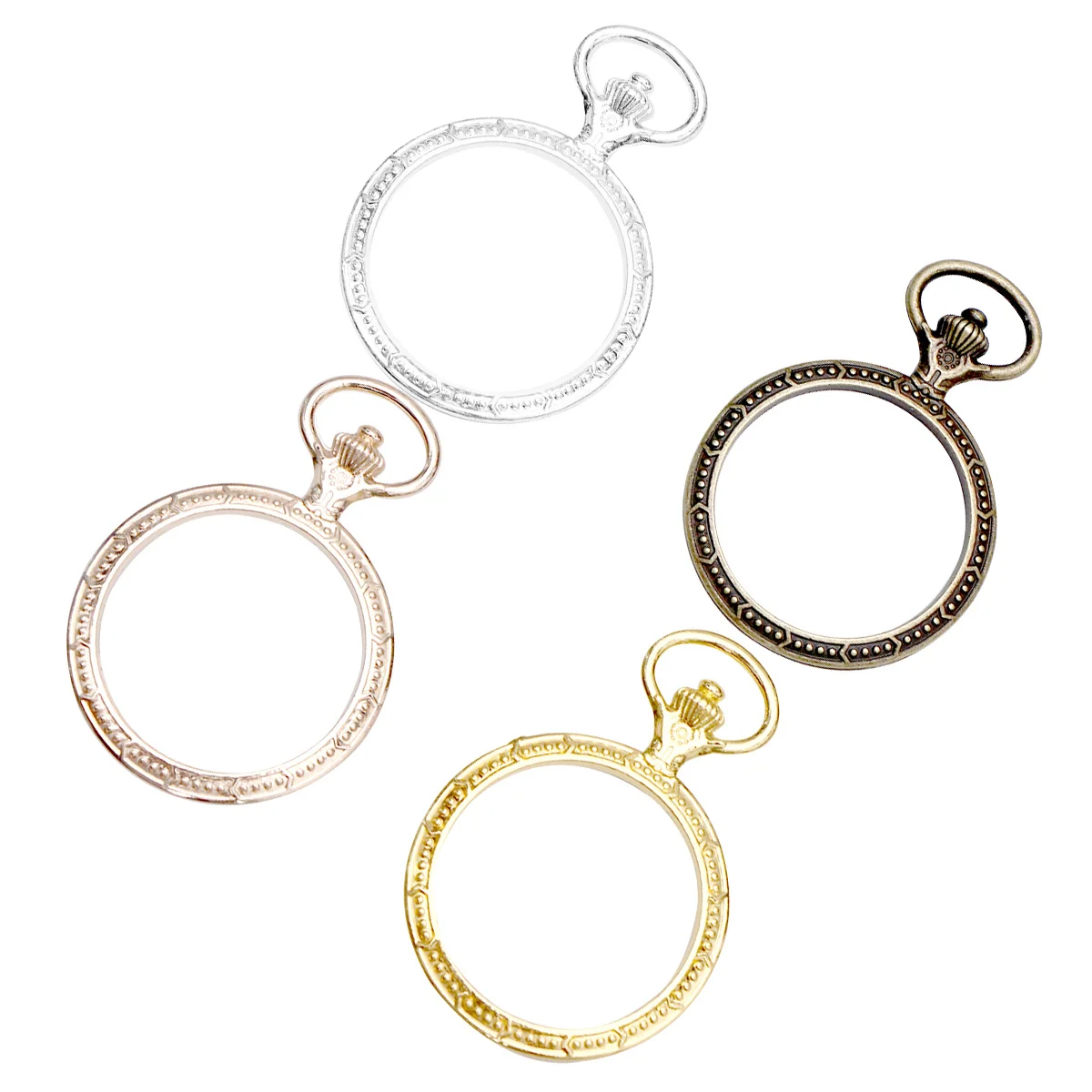 20Pcs Alloy Round Pendant Frames Pocket Watch Style DIY Resin Epoxy Jewelry Making Charms Necklace Bracelet Accessories