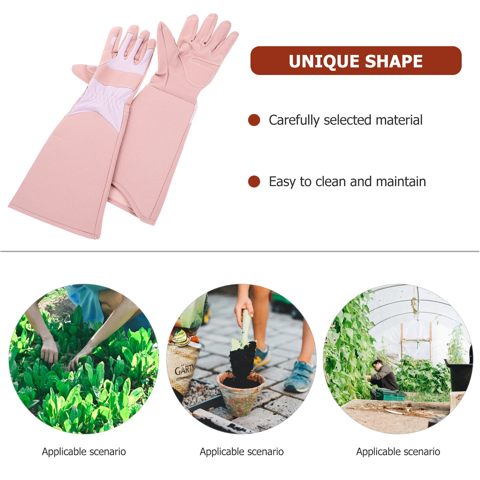 

1 Pair Gardening Thorn Proof Long Planting Garden Gloves For Women Men Protective Work Gloves Adjustable Fit Durable Garden