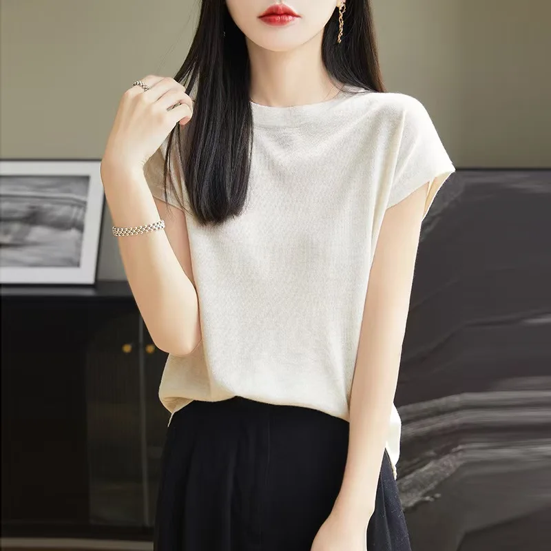 New Arrived Summer Women Solid Color T-shirt Casual Tee Tops Summer Short Sleeve Comfortable Soft Female T-shirt Women Clothing