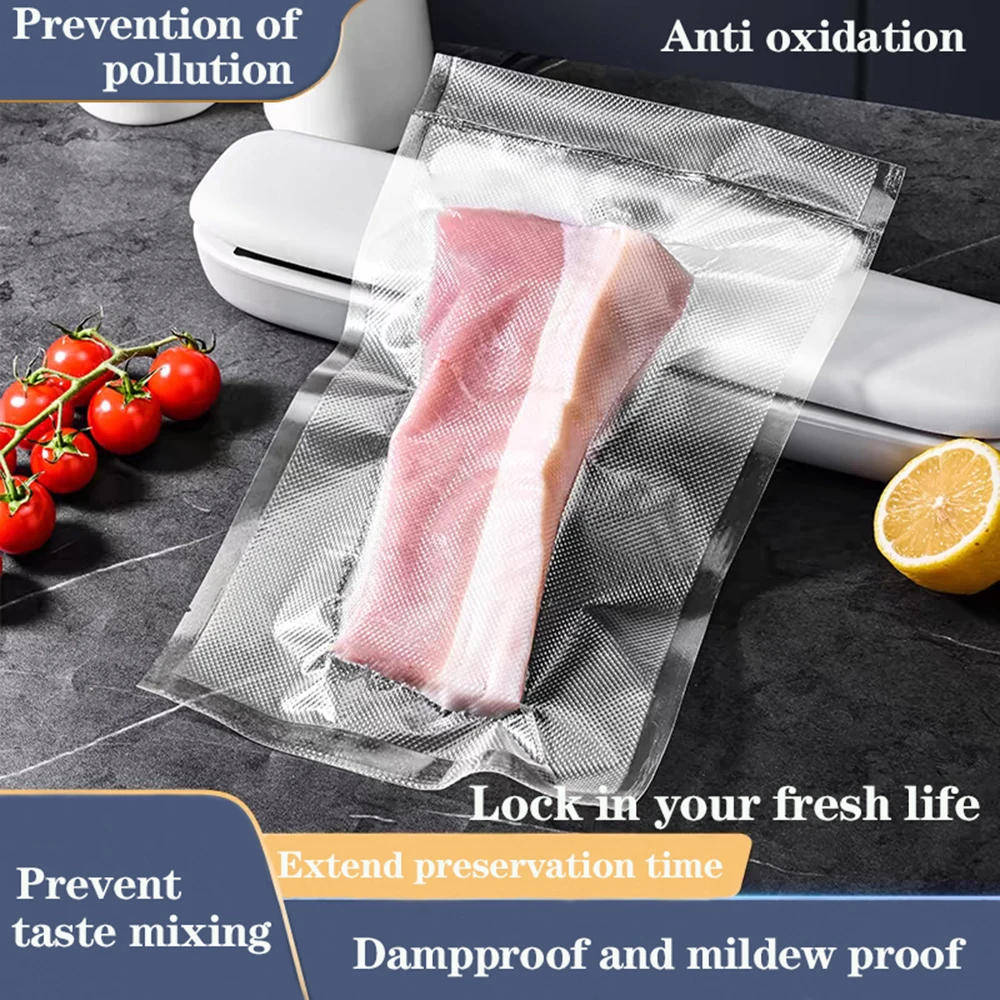 50PCS/Lot BPA-Free Vacuum Food Bags, Vacuum Sealed Storage Bags For Food Storage and Preservation,Reusable Vacuum Sealer Bag