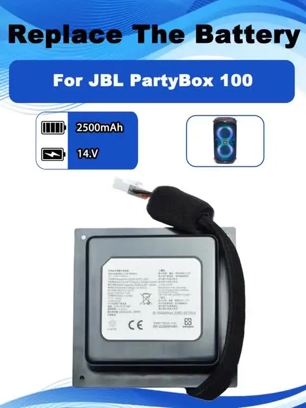 Jbl partybox 14.4用の交換用バッテリー,2500 v,SUN-INTE-260 mah,100