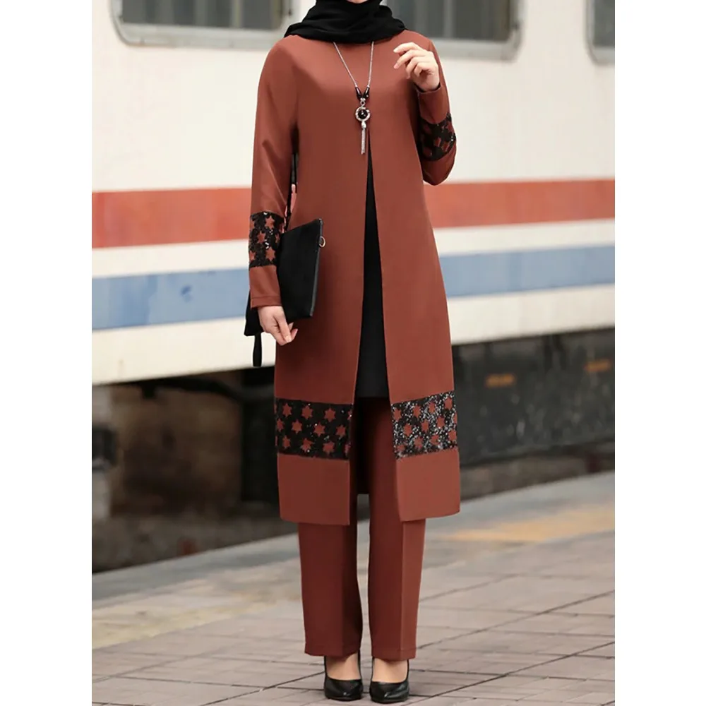 Dubai Abaya 2 Stück muslimische Sets Kleid islamische Kleidung Gebets kleid türkische Kleider Ensemble Femme Musulmane bescheidene Outfits 3xl