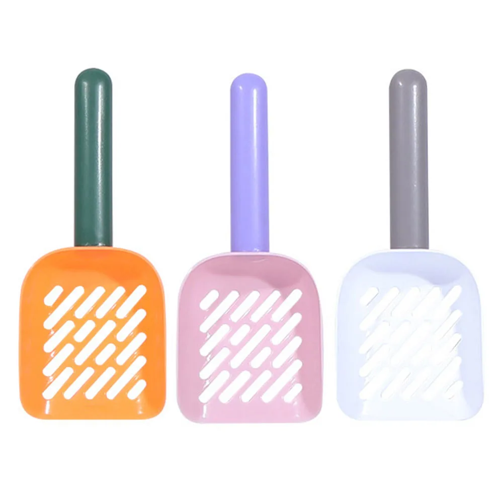 

3 Pcs Cat Litter Shovel Durable Plastic Scoop Pet Poop Filter Supplies Long H Dog Kennel