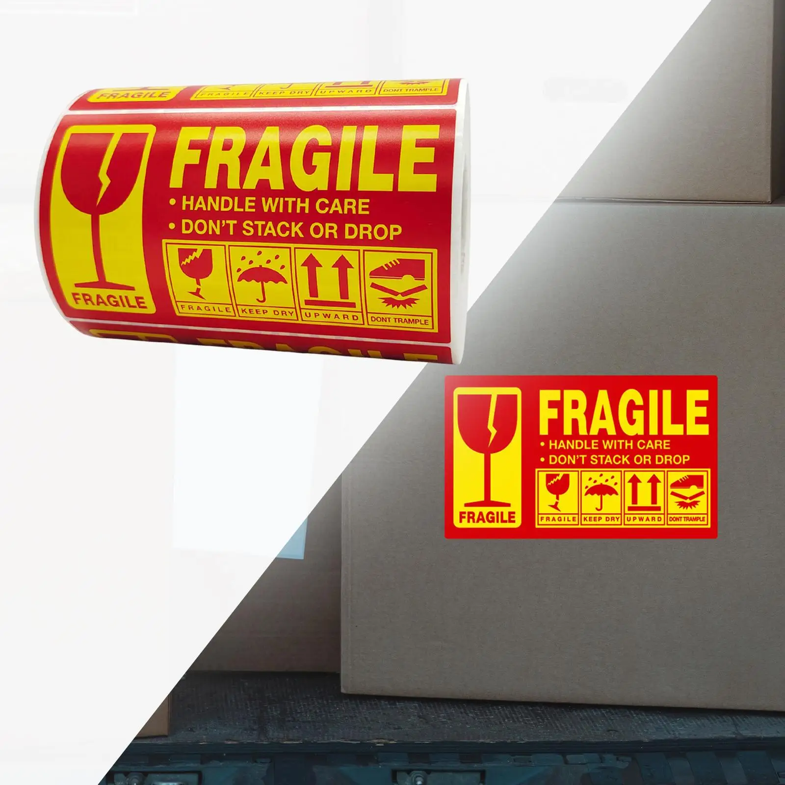 Fragile Handle with Care Packing Tape, Sealing Tape, Warning Label Sticker