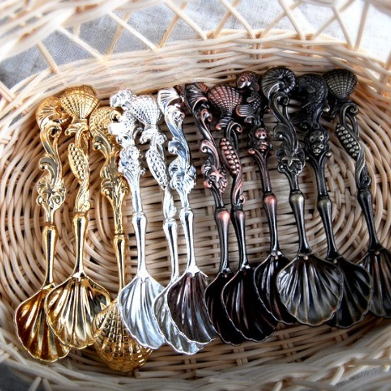3 قطع/الحزمة ملعقة قهوة عتيقة ملعقة تحريك أنيقة للشاي والقهوة هدية مثالية لموضوع محيط الزفاف