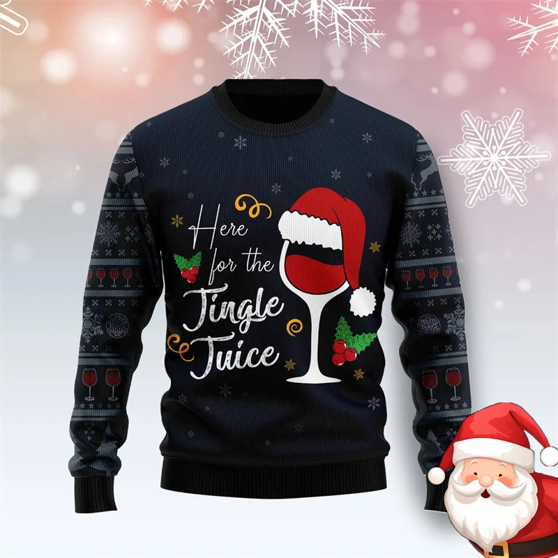 Funny Santa Claus Graphic Ugly Christmas Pullover For Men Winter Warm Pullover Casual Loose Fit Christmas Sweatshirt 2026