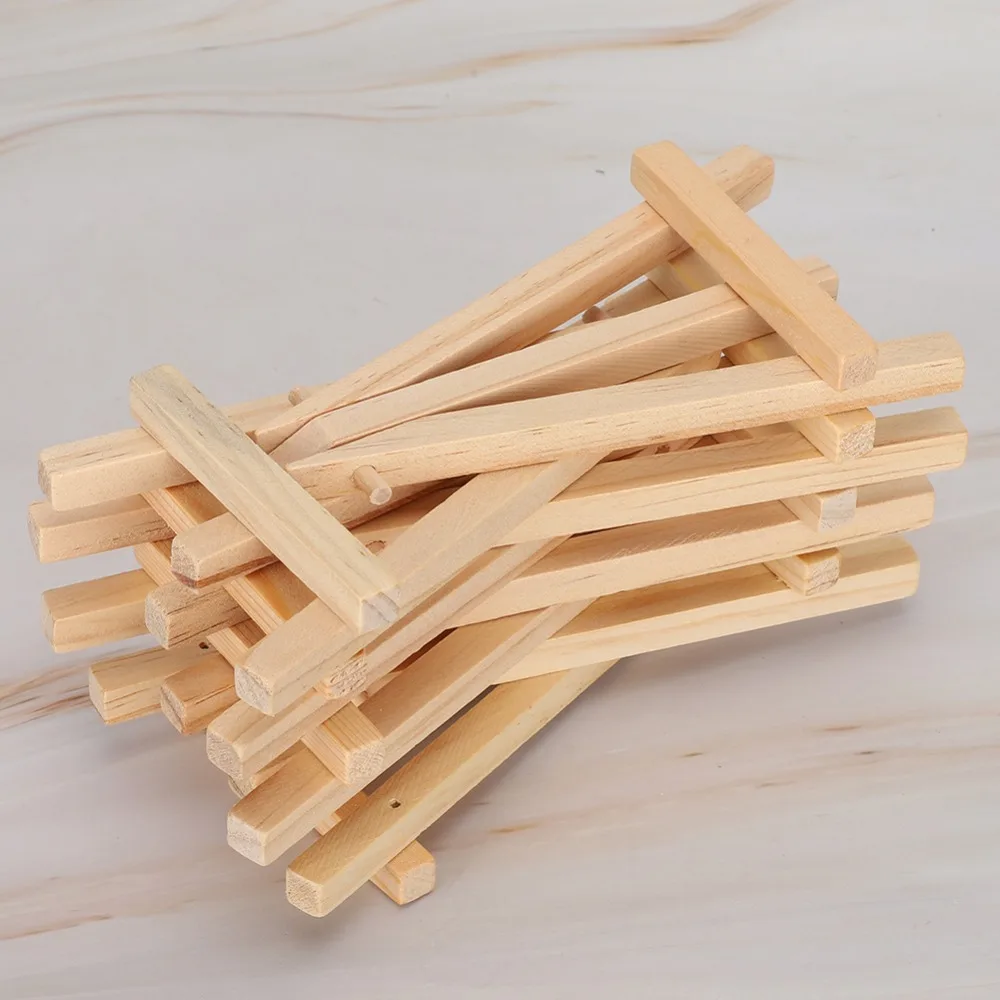 24pcs AFrame Design Mini Wood Display Easel Tabletop Mount Home Decor Wooden Tripod Stand Tabletop Canvas Stand Card Display