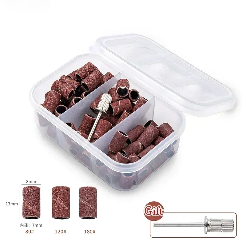 100/50 piezas de bandas de lija cebra para máquina de uñas, fresas, pulido, grano 80#150#240#, removedor de esmalte en gel, herramientas de repuesto 5