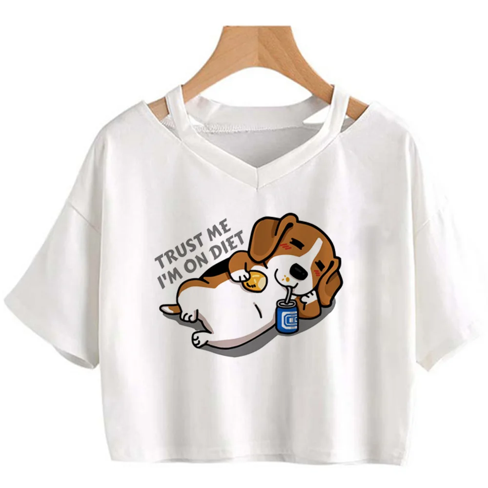 

Beagle t shirt women streetwear manga t-shirts girl manga designer y2k clothing