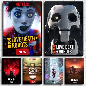 Love Death & Robots TV 영화 벽 아트 캔버스 페인팅 및 포스터, 북유럽 거실 장식 