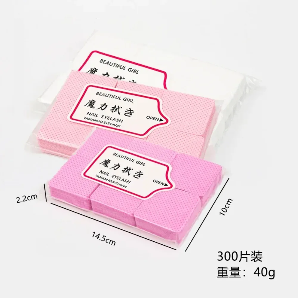 300 개/갑/팩 보풀없는 매니큐어 리무버 냅킨 다채로운 면화 물티슈 종이 패드 UV 젤 먼지 클리너 매니큐어 도구 청소