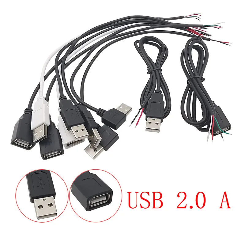 1Pcs Micro USB/Typ C/USB 2,0 EINE Männlich Weiblich Stecker Draht Stecker USB Netzteil Kabel 2/4 Pin DIY Lade Daten Verlängerung Kabel