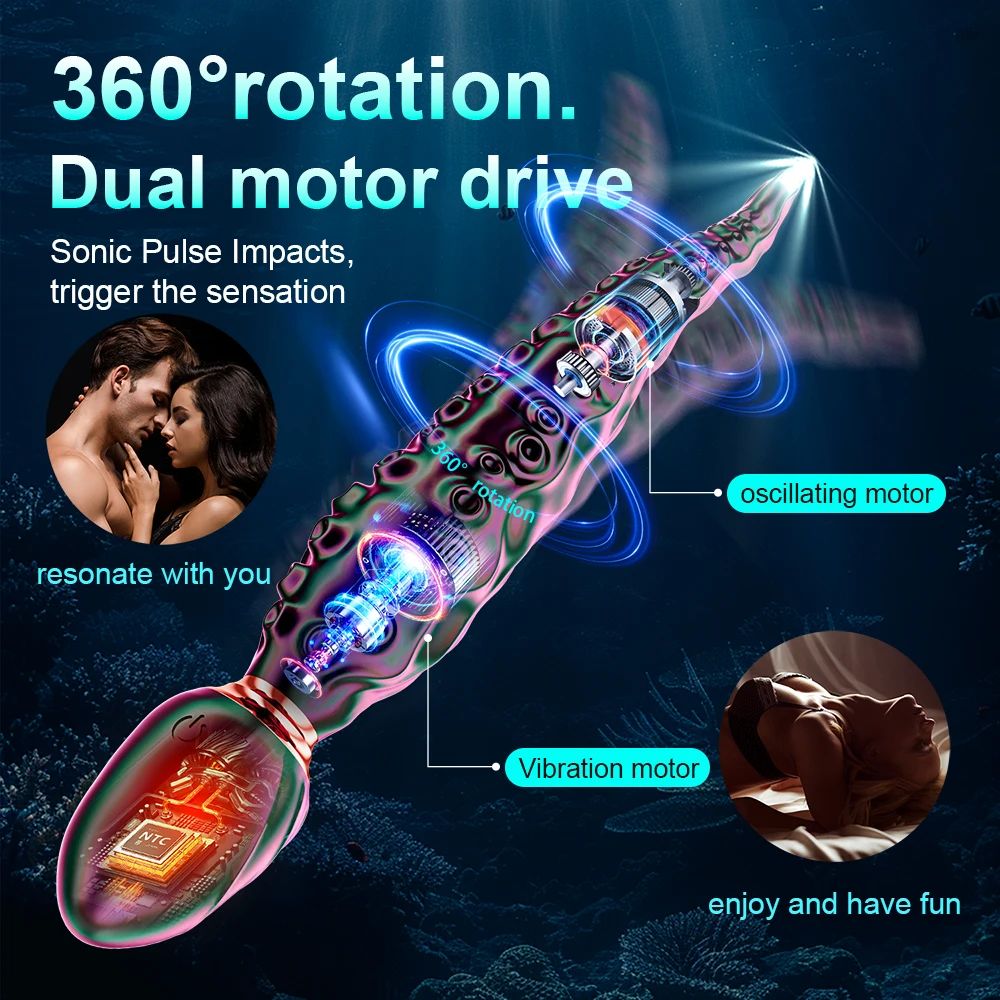 Octopus Tentacle Vibrator 360° Rotation Monster G-Spot Dildos Clitoral Vagina Stimulation Massage Adult Sex Toys for Women 18+