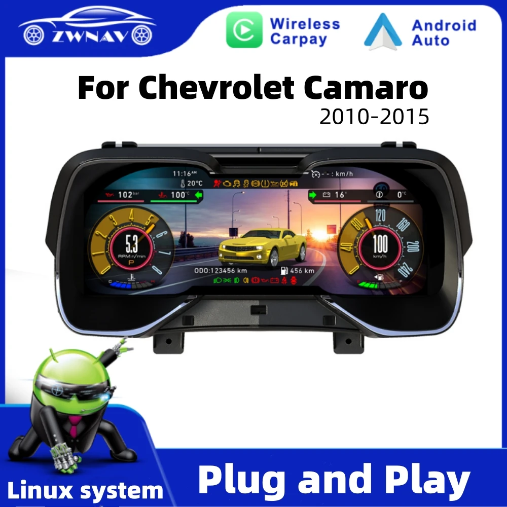 For Chevrolet Camaro 2010 - 2015 Car Speedometer Virtual Instrument Cluster Virtual CockPit LCD Digital Dashboard Panel Display