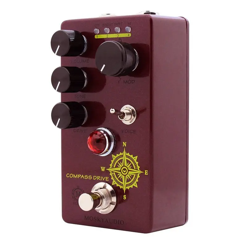 NALFI-MOSKYAUDIO COMPAS Guitar Overdrive Disortion Boost Effects Pedal True Function Guitar Effects Processor Accessories