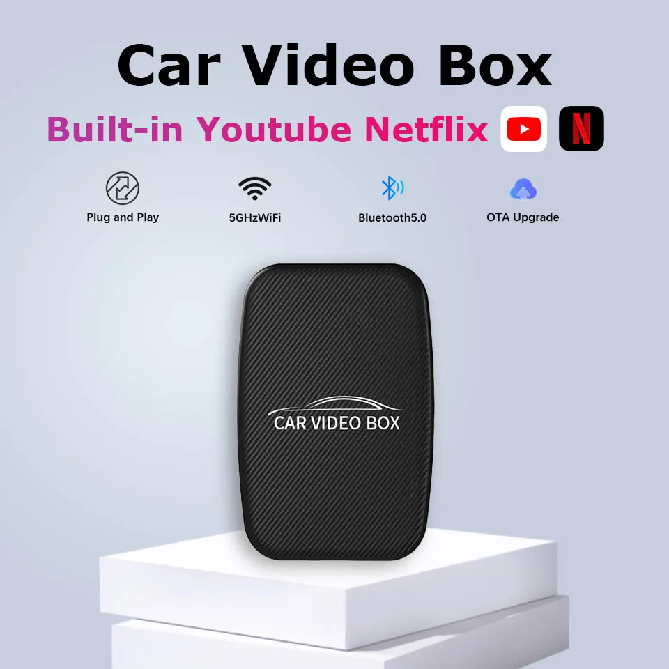 3in1 Car Video Box Wireless CarPlay Android Auto Adapter Android TV Box Bulit in Youtube Nexflit Smart Car Intelligent Systems