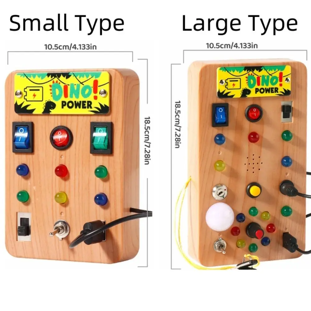 Montessori Peuter Busy Board LED-lichtschakelaar Elektronisch 'Activiteitenbord Cartoon Sticker Interactief Busy Board voor kinderen