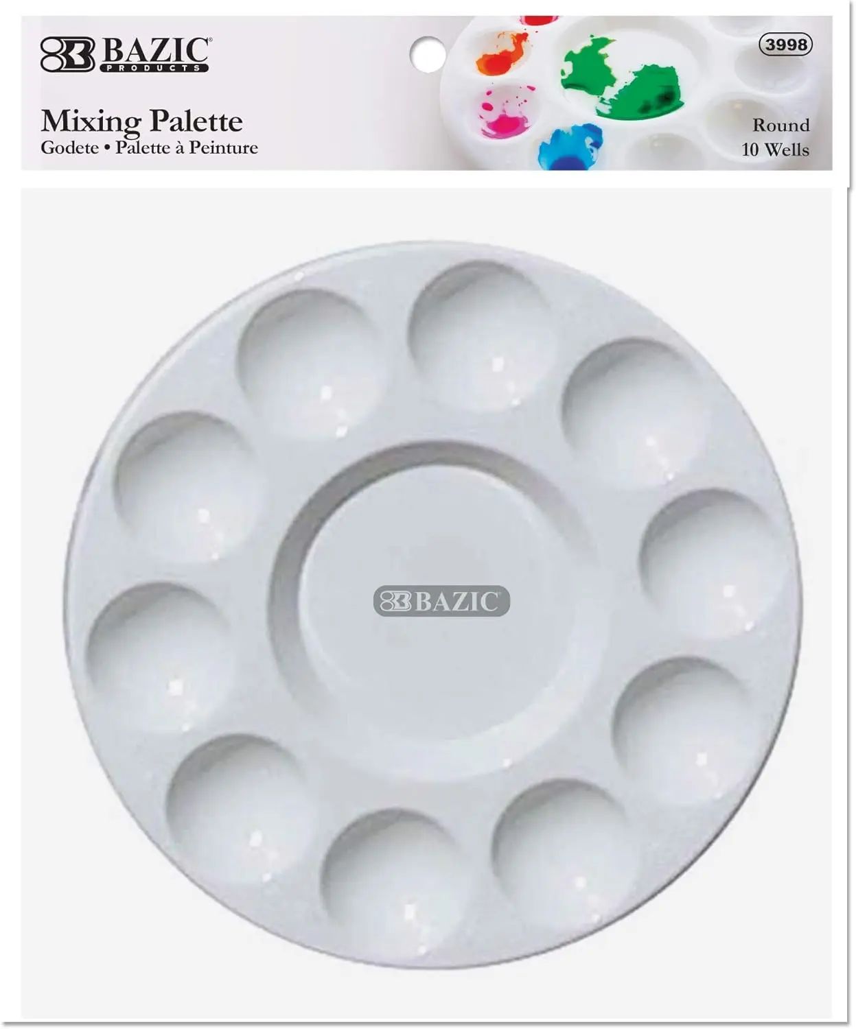 

Paint Palette 10 Mixing Round Tray, Plastic Paint Pallets for School Adult, DIY Craft Art Acrylic Painting Supplies, 24-