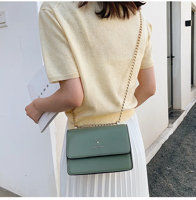 Bags for Women Designer Luxury Bag Korean Dear Head Simple Messenger Bag Chain Fashion Shoulder Bag New Lady Small Crossbody Bag