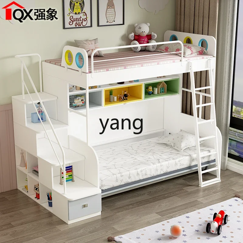 LH, modern simple desk bed integrated multi-function double-layer high and low bed