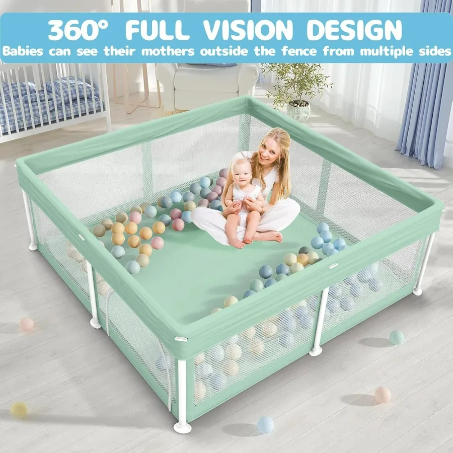 Box pieghevole per bambini con tappetino 50×50 Penna da gioco pieghevole per neonati e bambini piccoli Penna da gioco di sicurezza per interni ed esterni Gioco portatile