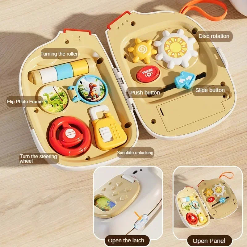 Baby Sensory Busy Board Montessori Toys Music Lights Switch Multifunction Travel Play Early Educational Activities Toy for Kids