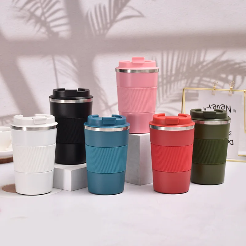 Cross-border new foreign trade 304 stainless steel coffee cup Car Cup direct drink hand grip non-slip Car Cup printed logo Uber