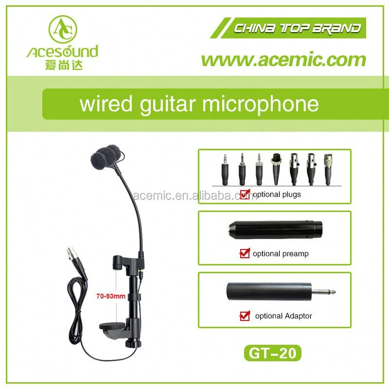 ACEMIC GT-20 Condenser Recording Musical Instrument Microphone Acoustic For Guitar Saxophone Erhu Violin Cello Bass Performance