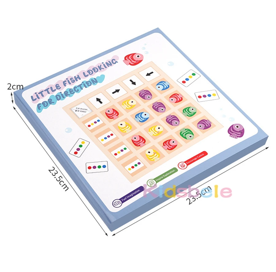 Gioco di allenamento cognitivo in legno Giocattoli per ragionamento logico Montessori - Scheda logica per smistamento e direzione dei colori per bambini