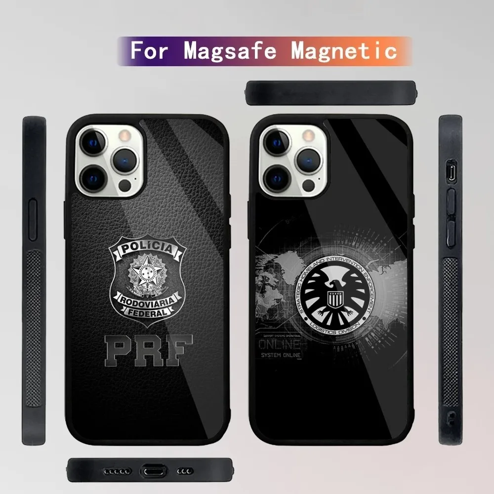 Police SWAT FBI PRF Phone Case For iPhone 15,14,13,12,11,Plus,Pro,Max Mini Magsafe Magnetic Wireless Charging