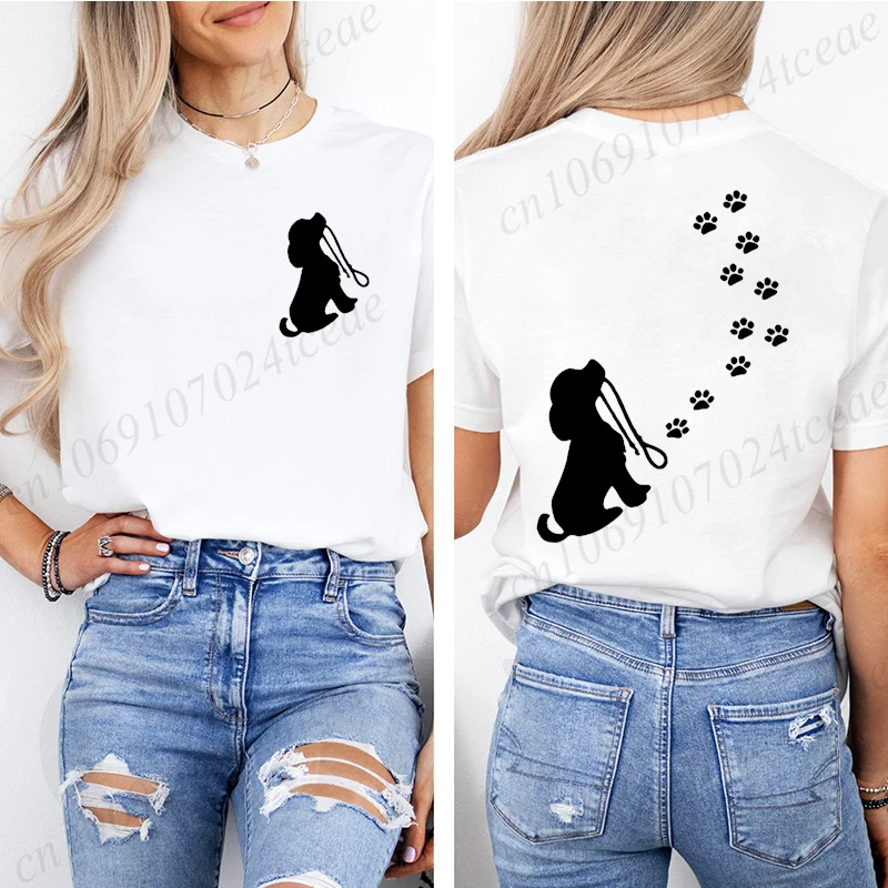

Funny Dog and Paw Sarcasm T Shirts for Women Graphic Streetwear Short Sleeve Harajuku Clothing Humor Joke T-shirt Men Hip Hop