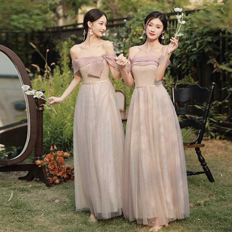 maids-of-dr-2024-new-spring-high-end-sensation-unique-sister-skirt-slimming-fairy-one-oulder-evening-gown-women