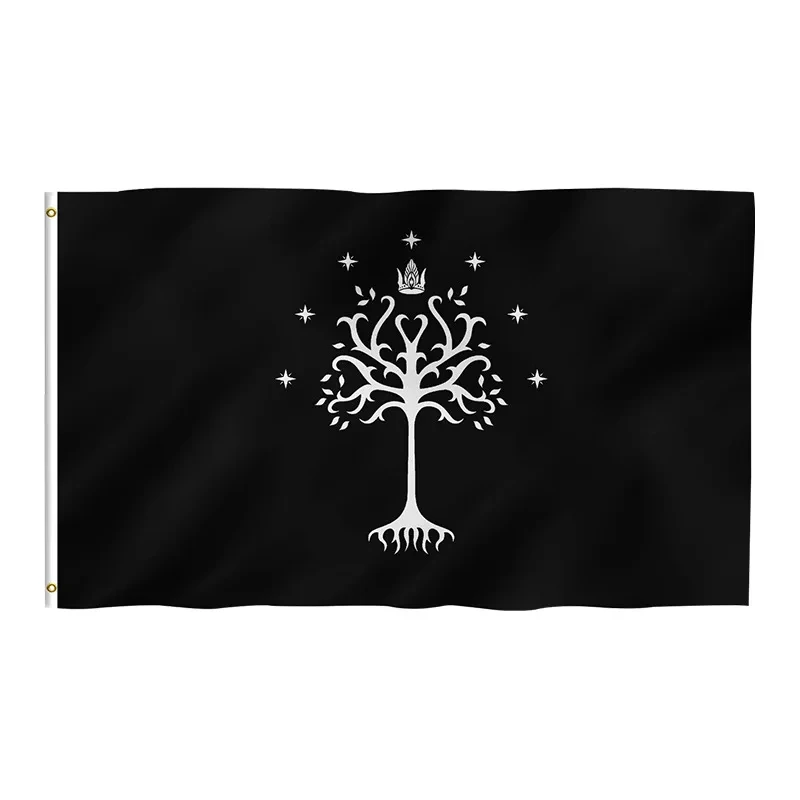 Tree of Gondor Flag Double Stitched Black White Decorate Flags Polyester with Brass Grommets House Indoor Outdoor Decorations